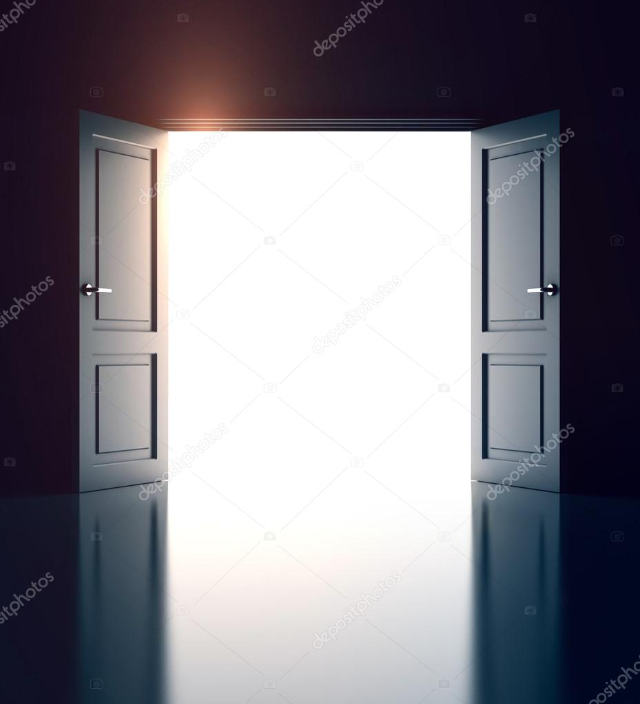 opened doors on white wall