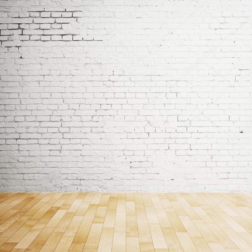 wooden floor and brick wall in loft