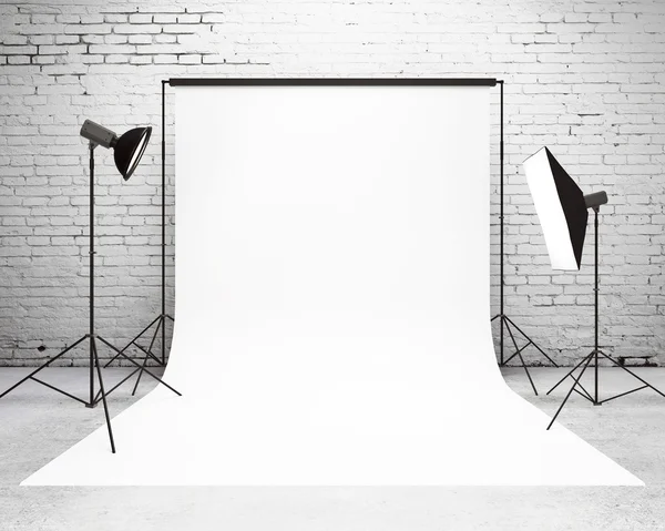 Studio med en ljus set-up — Stockfoto