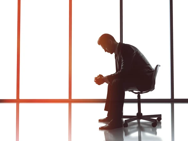 Homem de negócios sentado no cargo — Fotografia de Stock
