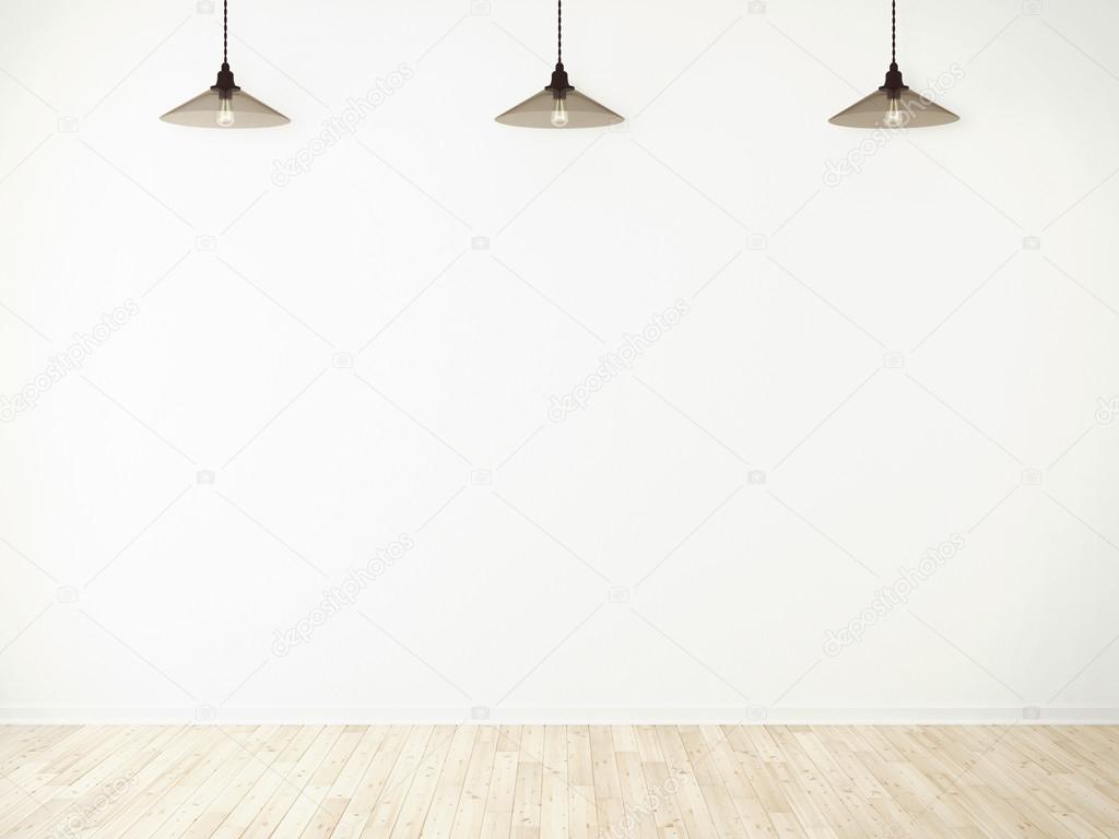 three glass lamp in room