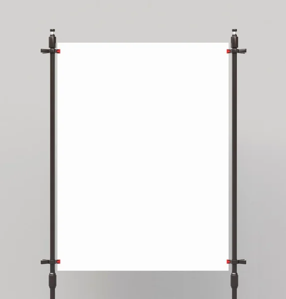 Placard branco sandwiched fechos de metal — Fotografia de Stock