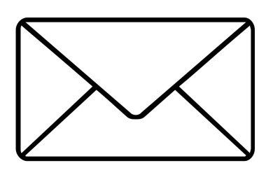 Beyaz arkaplanda zarf