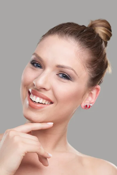 Portrait of a woman with blue eyes — Stock Photo, Image