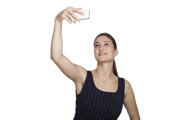 Beautiful girl taking selfie — Stock Photo, Image