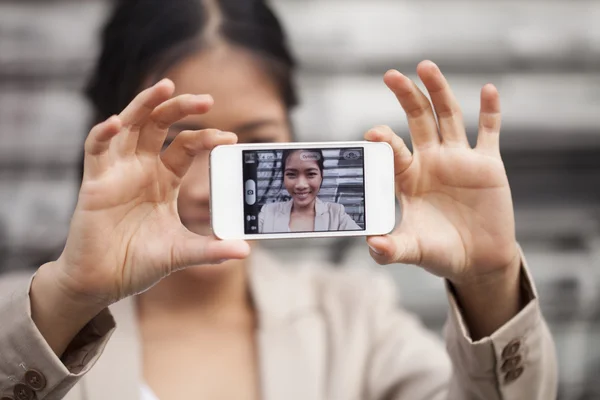 Selfie on the street — Stock Photo, Image