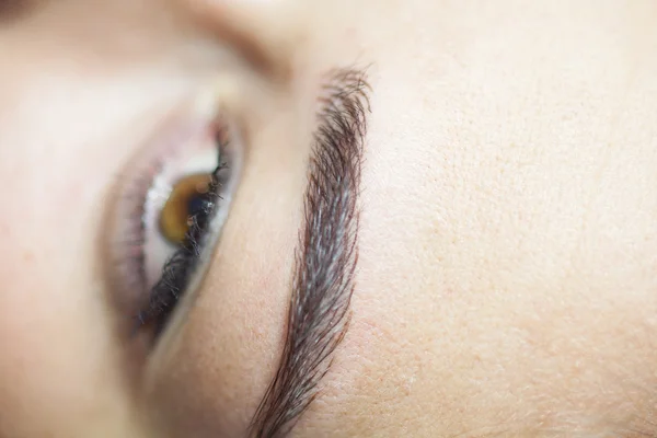 Technique of drawing eyebrows — Stock Photo, Image