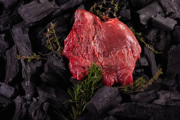 Bifes Cevada Carne Mármore Para Prato Filé Mignon Chave Baixa — Fotografia de Stock