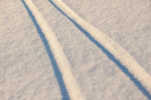 Fond Hiver Avec Texture Neige Gros Plan Pistes Ski Dans — Photo