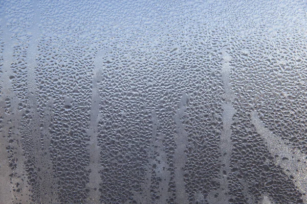 Schöne Nahaufnahme Winter Fensterscheibe Beschichtet Glänzend Eisig Frost Muster — Stockfoto