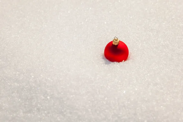 Christmas Tree Toy Red Ball White Snow — Stock Photo, Image