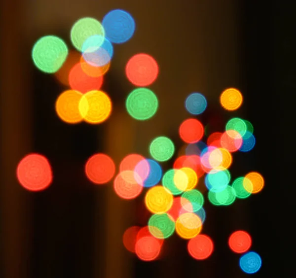多色フォーカスボケぼんやりとしたライト クリスマスライト お祝いの背景 — ストック写真