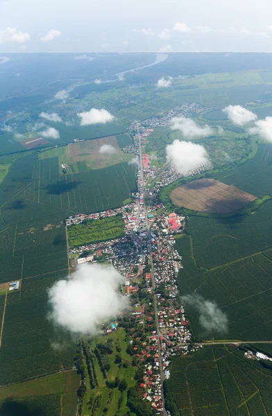 Vista aérea de la pequeña ciudad —  Fotos de Stock