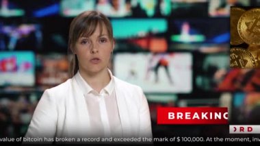 TV haber spikeri finans, kripto para birimleri ve e-ekonomi hakkında son dakika haberleri veriyor