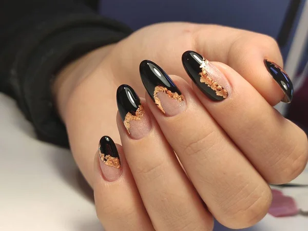 Fashion Manicure Van Nagels Een Mooie Texturale Achtergrond — Stockfoto