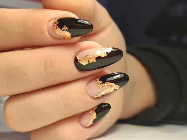 Kerst Nagel Kunst Manicure Winter Vakantie Stijl Heldere Manicure Met Rechtenvrije Stockafbeeldingen