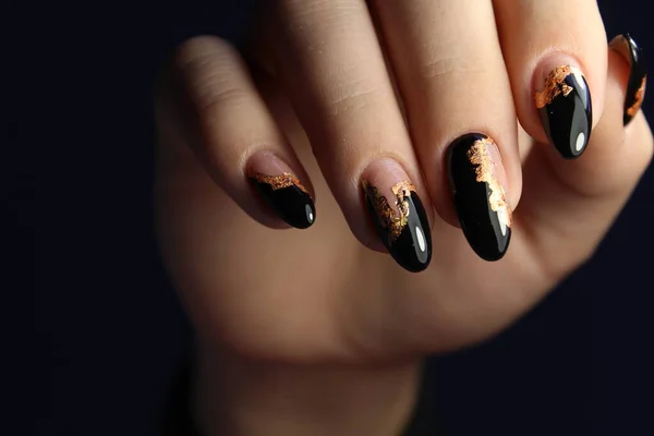 Kerst Nagel Kunst Manicure Winter Vakantie Stijl Heldere Manicure Met — Stockfoto