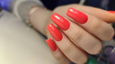 Profesyonel modern jel manikürü. Güzel eller..