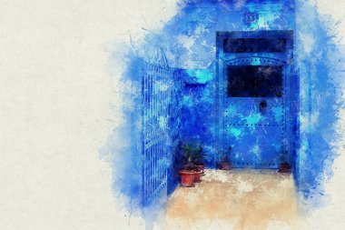 Şef, mavi boyalı evleri olan bir şehir. Dar, güzel, mavi sokakları olan bir şehir..