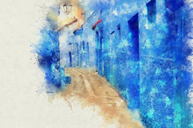 Şef, mavi boyalı evleri olan bir şehir. Dar, güzel, mavi sokakları olan bir şehir..