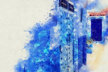 Şef, mavi boyalı evleri olan bir şehir. Dar, güzel, mavi sokakları olan bir şehir..