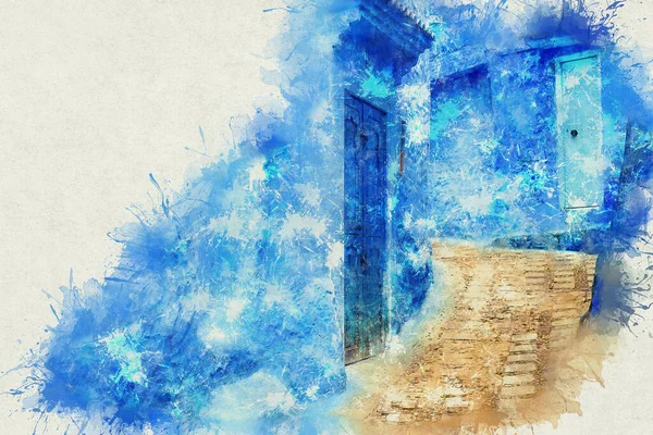 Şef, mavi boyalı evleri olan bir şehir. Dar, güzel, mavi sokakları olan bir şehir..