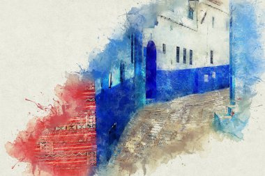 Şef, mavi boyalı evleri olan bir şehir. Dar, güzel, mavi sokakları olan bir şehir..