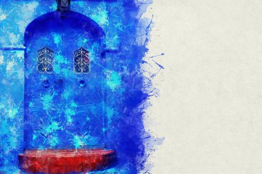 Şef, mavi boyalı evleri olan bir şehir. Dar, güzel, mavi sokakları olan bir şehir..