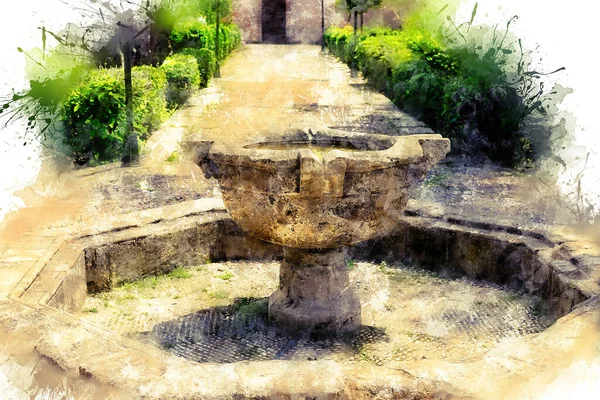 Vista dos Jardins da Andaluzia em A Kasbah dos Udayas antiga fortaleza em Rabat em Marrocos — Fotografia de Stock