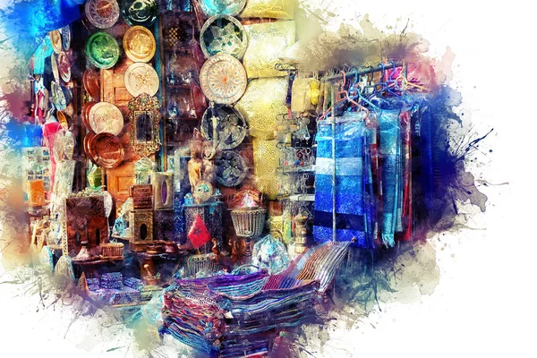 Mercado Leste, bazar, com lojas de souvenirs. Vista do vento — Fotografia de Stock