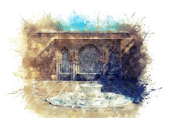 ラバト - モロッコのムハンマド 5 世の霊廟の噴水 — ストック写真