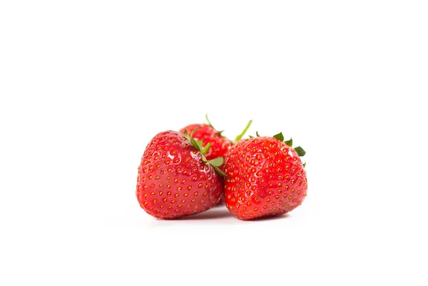 Fresh Strawberries Isolated White Background — Stock Photo, Image