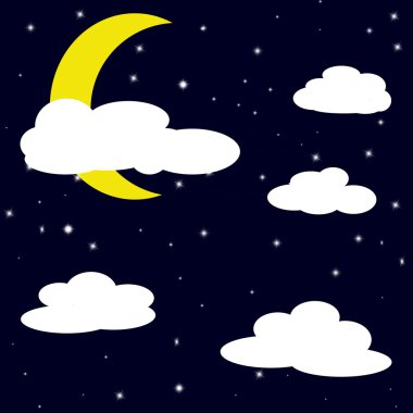 Güzel bir gece gökyüzü görüntü illüstrasyon.