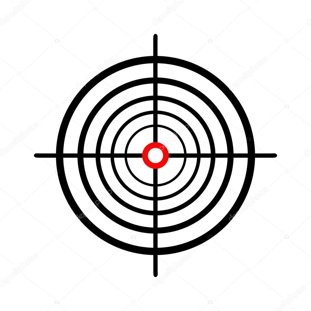 Illustration of a gun sight over a white background.