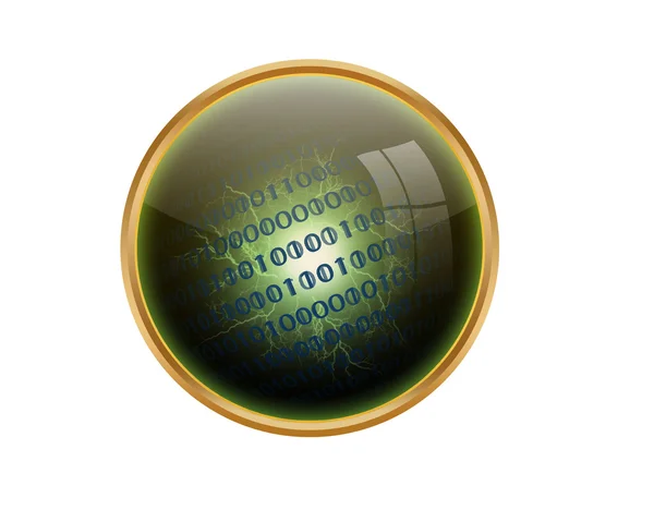 Binary code button. — Stock Photo, Image