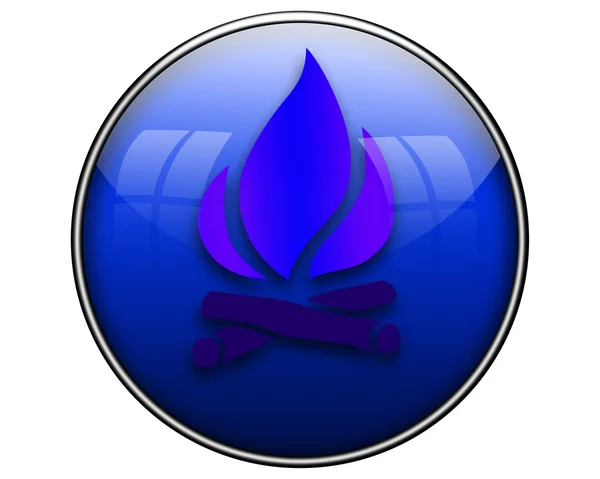 Flames fire button. — Stock Photo, Image