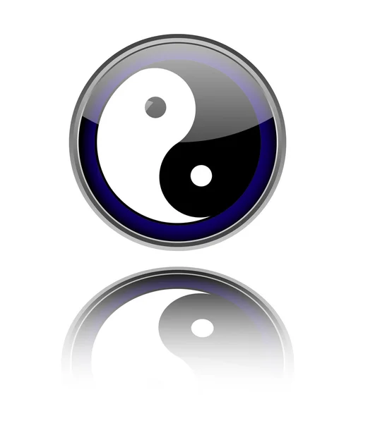 Buton simbol Yin Yang . — Fotografie, imagine de stoc