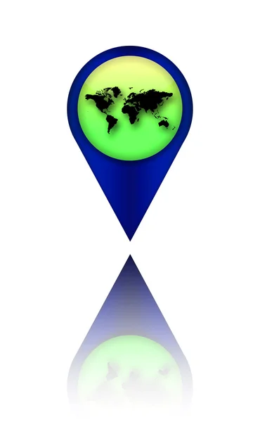 Puntatore mappa del mondo . — Foto Stock