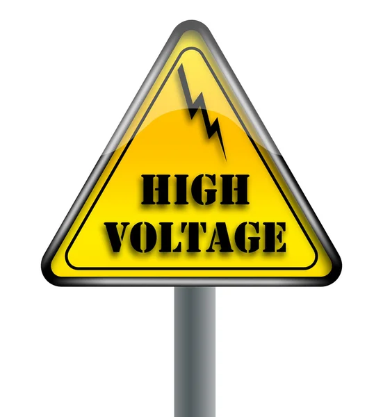 Háromszög High Voltage-figyelmeztető jel. — Stock Fotó