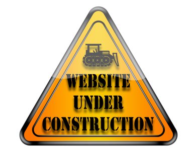 İnşaat işareti altında web sitesi.