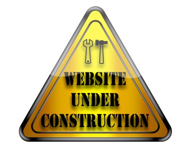 İnşaat işareti altında web sitesi.