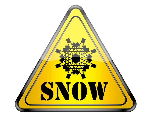 Snow warning sign. — Stock Photo, Image