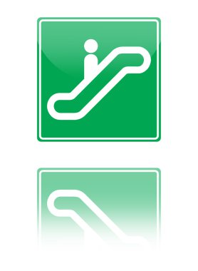 Yürüyen merdiven bilgi işareti.