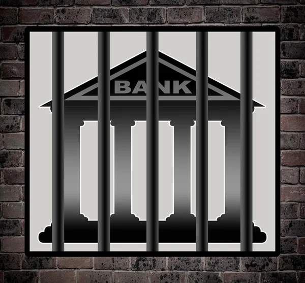 Bank behind bars. — Stock Photo, Image