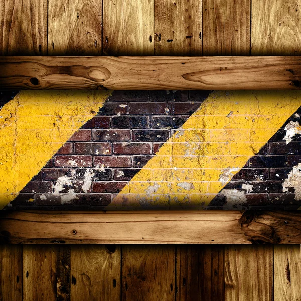 Abstract brick and wooden wall background. — Stock Photo, Image