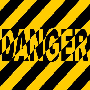 Sarı ve siyah tehlike işareti.