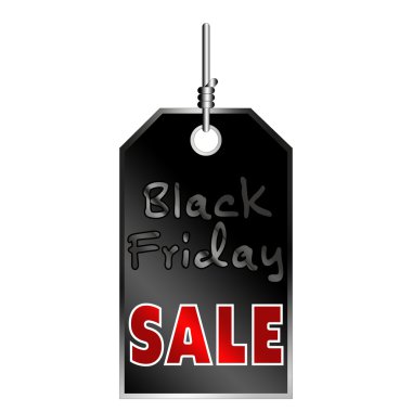 siyah Cuma satış etiketi.