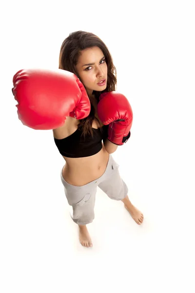 Boxerin oder Kickboxerin. — Stockfoto