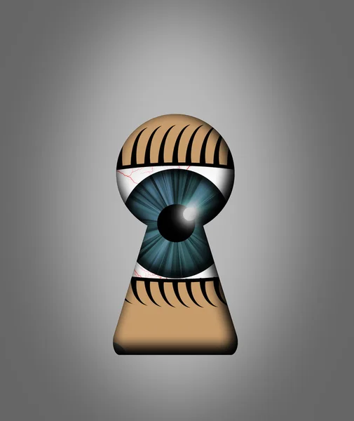 Karikatur blaues Spion-Auge. Stockbild