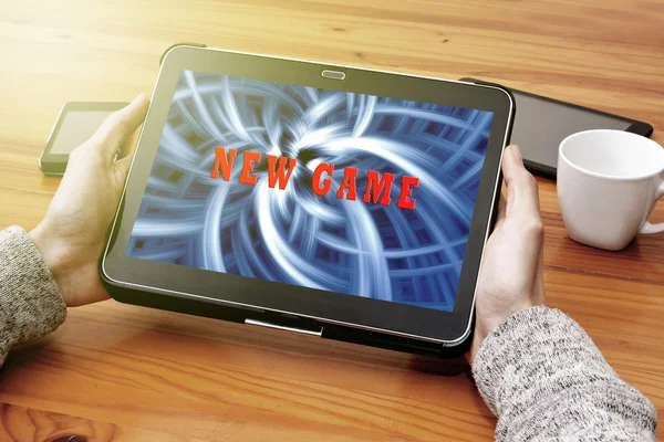 Video-games op de tablet — Stockfoto